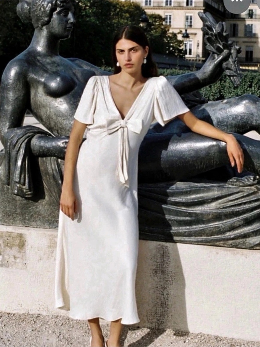 Ciao Lucia Bow Dress Maxi Dress in ivory Size Small